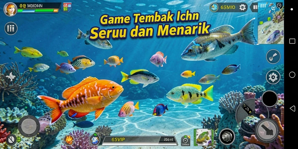 Tangkapan layar gameplay 6SVIP dengan aksi tembak ikan yang menarik.