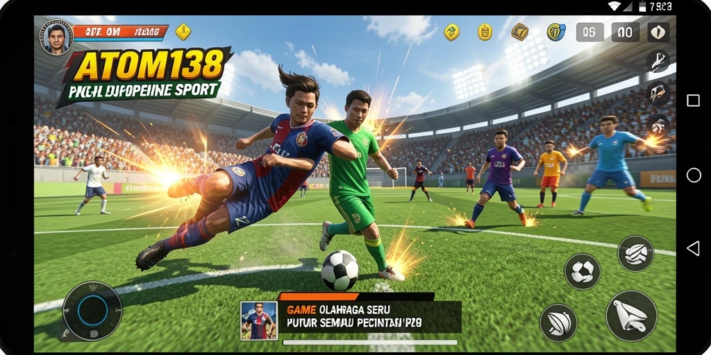 Screenshot gameplay ATOM138 menampilkan pertandingan olahraga yang seru.
