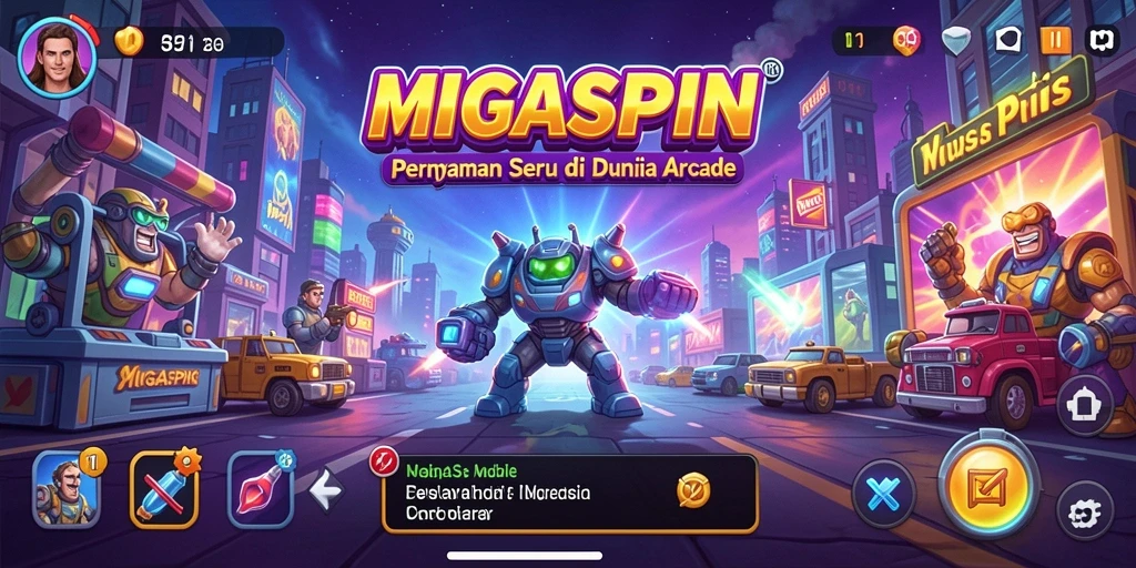 Screenshot gameplay MIGASPIN menampilkan aksi seru dan colorful.