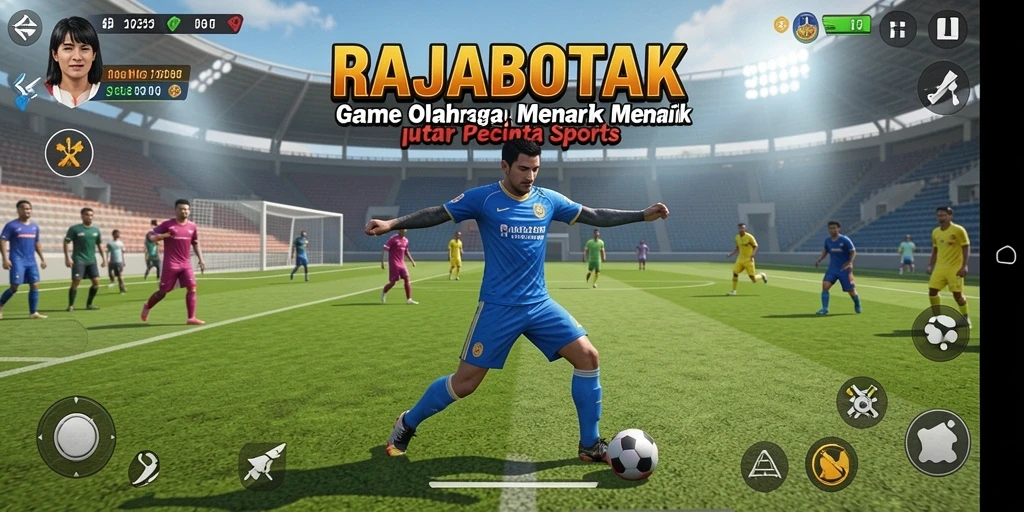 Tampilan utama gameplay RAJABOTAK yang menampilkan aksi penuh semangat.